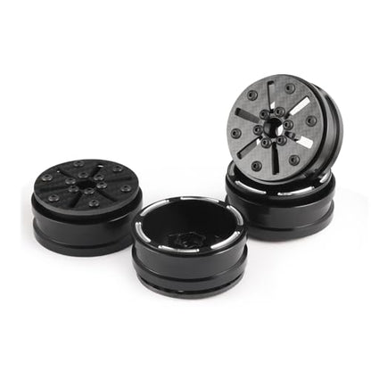 Beadlock Wheel Rims 4PCS 1.9" Upgraded Carbon Fiber Aluminum Wheel Hub Compatible with 1/10 RC Crawler Gen8 TRX-4 Axial VS4-10 Capra SCX10 RC Car Accessories (Patten C) - color: Patten C