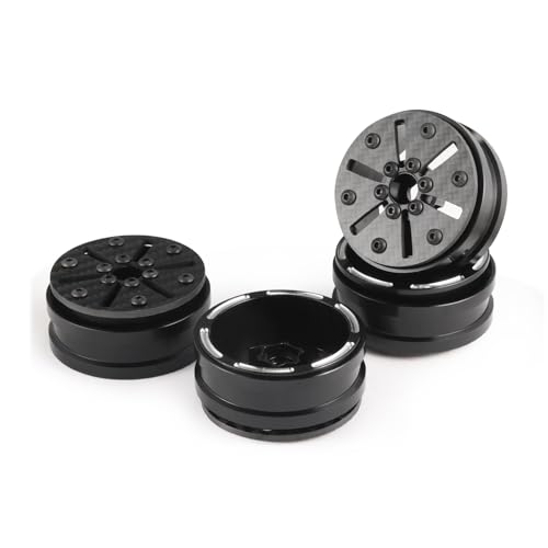 Beadlock Wheel Rims 4PCS 1.9" Upgraded Carbon Fiber Aluminum Wheel Hub Compatible with 1/10 RC Crawler Gen8 TRX-4 Axial VS4-10 Capra SCX10 RC Car Accessories (Patten C) - color: Patten C