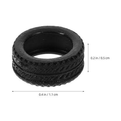 8pcs 1:64 Scale Rc Car Rubber Tire, Replacement Tires for Miniature Cars, Easy to Install, Black, 0.43 * 0.43 * 0.19inch, for DIY Model Car Accessories