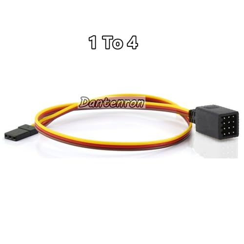 RC JR Style Servo Splitter Cable,1 Male to 2 3 4 5 6 Female Y Harness Leads Y Splitter Lead Wire for 1/8 1/10 1/24 Crawler Truck Car Airplane Drone Receiver Servo ESC (1 Male to 4 Female) - style: 1 Male to 4 Female