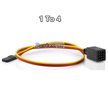 RC JR Style Servo Splitter Cable,1 Male to 2 3 4 5 6 Female Y Harness Leads Y Splitter Lead Wire for 1/8 1/10 1/24 Crawler Truck Car Airplane Drone Receiver Servo ESC (1 Male to 4 Female) - style: 1 Male to 4 Female