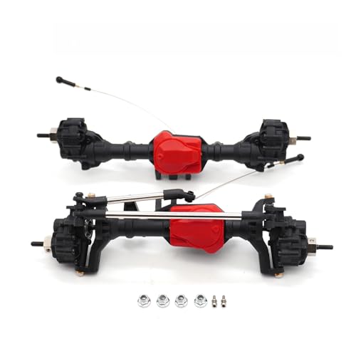 Portal Axle Assembly with Differential Lock and Metal Gears for Traxxas TRX-4 Axial SCX10 II Redcat GEN8 RGT 1/10 RC Crawler Upgrades Parts (Front and Rear Axles) - color: Front and Rear Axles