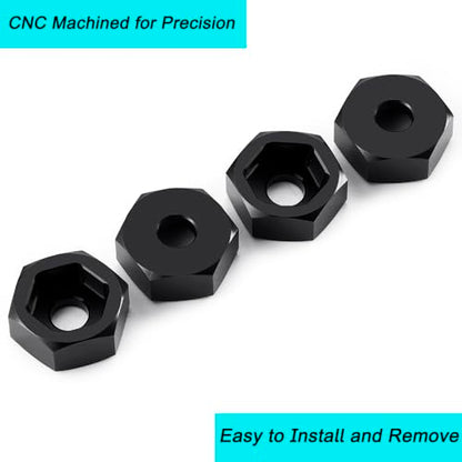 MORLORDY 4Pcs 8mm to 12mm Wheel Hex Hubs Adapter Big Wheel Conversion Kit for All 1/16 1/18 Scale RC Car Truck Which Hex is 8mm, Like Losi Mini-T 2.0 & Mini-B