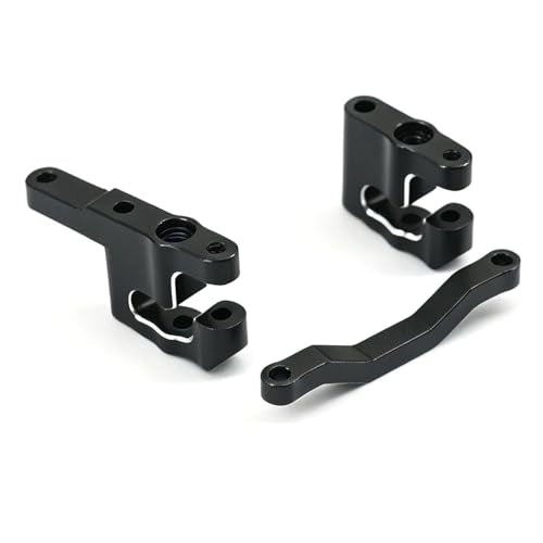 Aluminum Upgrade Parts Set for ARRMA 1/16 Mini Kraton 3S, Front/Rear Upper/Lower Arm, Gearbox Cover, Wing, Steering Link (Black Steering Set) - color: Black Steering Set