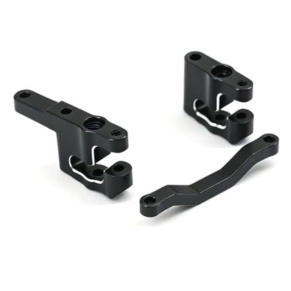 Aluminum Upgrade Parts Set for ARRMA 1/16 Mini Kraton 3S, Front/Rear Upper/Lower Arm, Gearbox Cover, Wing, Steering Link (Black Steering Set) - color: Black Steering Set