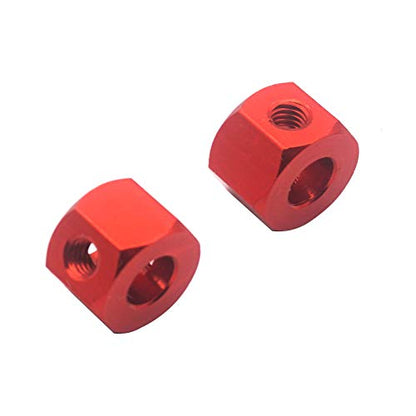 4Pack 12mm Metal Wheel Hex Hub Adapter Connector Compatible with WPL B14K C-14 C-24 1/16 MN-D90 MN-D90K MN45 MN99 1/12 RC Car Truck (Red) - color: Red