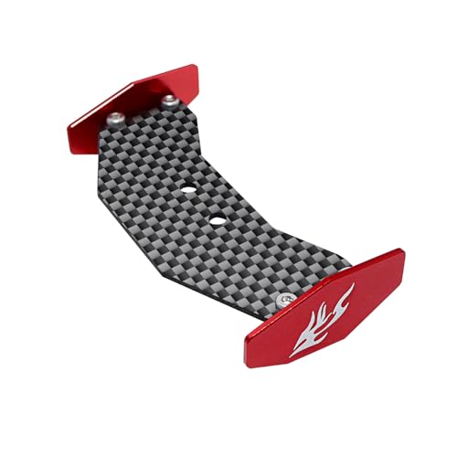 Lightweight Carbon Fiber RC Tail Wing Aluminum RC Rear Wing for Losi 1/24 Micro-B 2WD Buggy High-Performance Upgrade Parts (Red) - color: Red