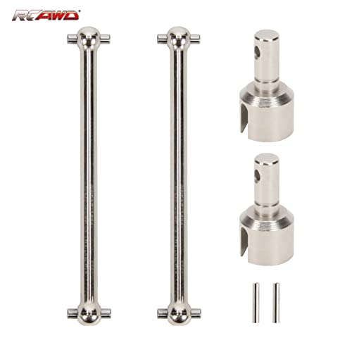 RCAWD Rear Driveshaft Set for 1/8 Losi LMT Upgrades, Dogbones & Diff Outdrive Drive Shafts for 4X4 Solid Axle Monster Truck #LOS04021, #LOS04022, Parts for #LOS242038, #LOS242049 Silver - color: Silver