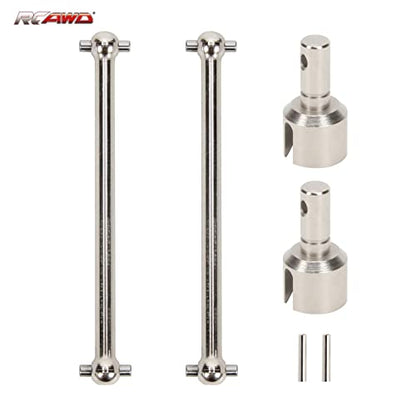 RCAWD Rear Driveshaft Set for 1/8 Losi LMT Upgrades, Dogbones & Diff Outdrive Drive Shafts for 4X4 Solid Axle Monster Truck #LOS04021, #LOS04022, Parts for #LOS242038, #LOS242049 Silver - color: Silver