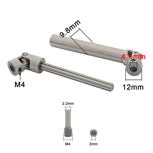 2Pcs Stainless Steel Drive Shafts 92-125mm for 1/10 RC Crawler | 3.62inch-4.91inch,Copper joint,Sturdy,Silver - size: 92mm-125mm