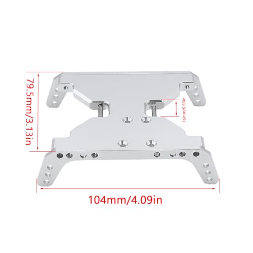 Aluminum Alloy Chassis Skid Plate Transmission Plate for 1/10 RC Crawler Axial Capra 1.9 Unlimited Trail Buggy UTB Currie F9 Upgrade Parts (Silver)