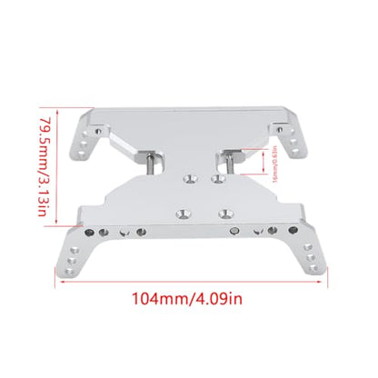 Aluminum Alloy Chassis Skid Plate Transmission Plate for 1/10 RC Crawler Axial Capra 1.9 Unlimited Trail Buggy UTB Currie F9 Upgrade Parts (Silver)