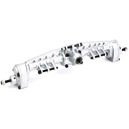 Metal Rear Portal Axle Assembly, Upgraded Bevel Gear Set with 8.7in Length for 1/10 SCX10 III RC Crawler (Silver