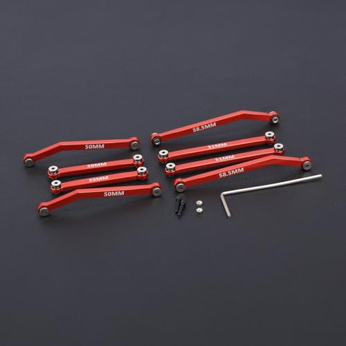 SCX24 Links High Clearance Links Chassis Suspension Steering Links Set for Axial SCX24 Upgrades 1/24 RC Crawler - color: Red