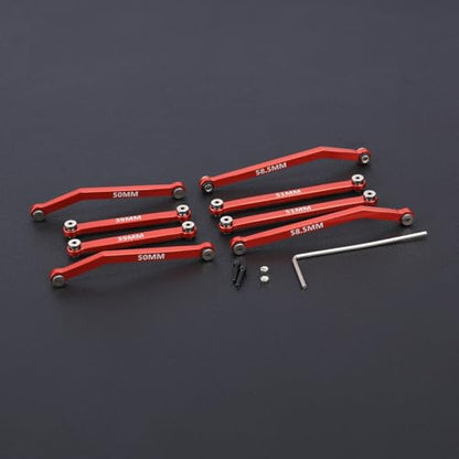 SCX24 Links High Clearance Links Chassis Suspension Steering Links Set for Axial SCX24 Upgrades 1/24 RC Crawler - color: Red