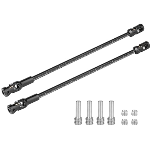 Cut to Length Drive Shaft Stainless Steel 232-248mm Universal Joint Driveshaft for 1/10 RC Crawler Axial SCX10 Capra TRX4 Redcat Gen8 Gen7 Upgrades Parts(Black) - color: Black