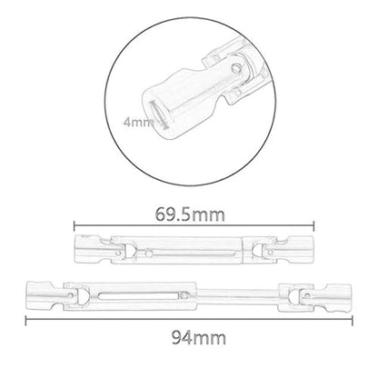 Fancyes 2Pcs Drive Shafts Replacement with Wrench and Screws Transmission Shafts for MN82 MN78 LC79 1/12 RC Carwler Car Accessory, Black - color: Black