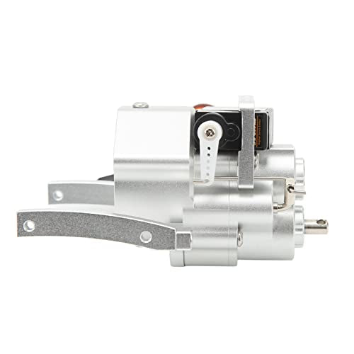 RC Front Gear Box Aluminium Alloy Double Speed CNC Machined for SCX10 1/10 Crawler Anodized Surface Gear Box for RC Car Enthusiasts (Silver) - color: Silver