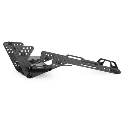 High Clearance Carbon Fiber LCG Chassis Kit with Transmission Shocks Absorbers for 1/10 RC Crawler Cheater Rigs SCX10 II (Chassis Kit)