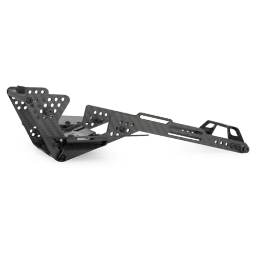 High Clearance Carbon Fiber LCG Chassis Kit with Transmission Shocks Absorbers for 1/10 RC Crawler Cheater Rigs SCX10 II (Chassis Kit)