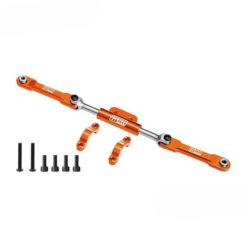 GPM 7075 Aluminum Front Steering Link Set for Vanquish 1/10 H10 Optic Yokohama Sparco RC Crawler Car Upgrade Parts (Orange) - color: Orange
