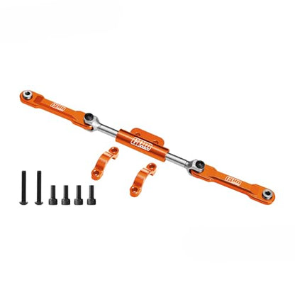 GPM 7075 Aluminum Front Steering Link Set for Vanquish 1/10 H10 Optic Yokohama Sparco RC Crawler Car Upgrade Parts (Orange) - color: Orange