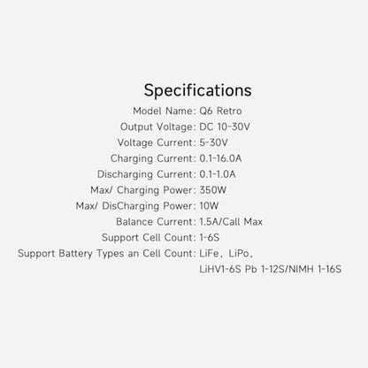 ISDT Q6 Retro 350W 16A DC Lipo Battery Balance Charger Discharger for Rc Car Hobby Battery