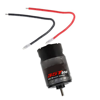 550 Brushed Motor High Performance RC Car Boat Motor with Ball Bearing Low Noise Design 12T 21T 29T 35T Options Metal Black 36mm Diameter (35T) - size: 35T