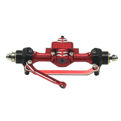 Aluminum Front/Rear Axle with Brass Kunckles/Steering Link/Gear/Bearing/CVD Whole Set for SCX30 Cars Upgrade Parts BK: Black R: Red (Red) - color: Red