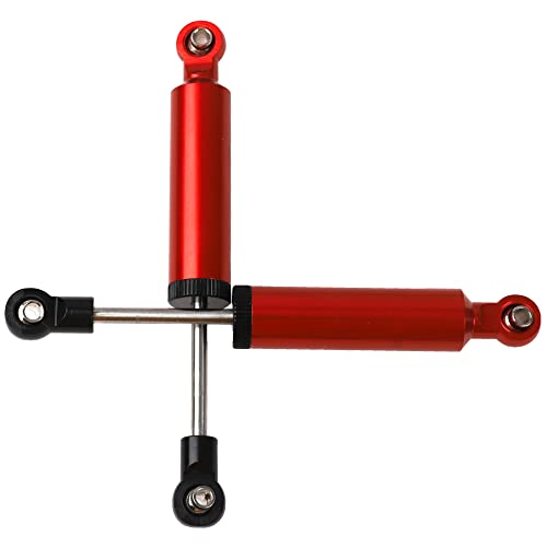 4Pcs RC Car Shocks Shock Absorber Internal Spring Shocks Damper Upgrade Parts Compatible with Axial SCX10 Traxxas TRX4 Redcat Tamiya 1/10 RC Crawler (Hole Distance:90mm, Red) - color: Red, size: Hole Distance:90mm
