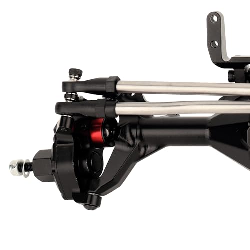 1/10 CNC Aluminum Alloy Integrated Front & Rear Portal Axle for SCX10 II Element Enduro GEN8 RGT EX86100 90046 90047 RC Crawler Upgrade Part (Black)