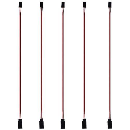 3-Pin Servo Extension Wire Lead Female to Male, JR Plug Connector, RC Servo Extension Wire Connectors, Remote Control Parts for RC Car Drone Quadcopter Aircraft ETC. (30cm-5pcs) - style: 30cm-5pcs