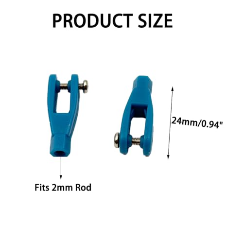 5PCS RC Airplane Servo Linkage Rod Clevis Coupler U-Shaped Nylon Clamp with Screws for RC Plane Helicopter DIY Model Aircraft Pushrod Connecting Part (for 2.5mm Rod Blue) - style: For 2.5mm Rod Blue