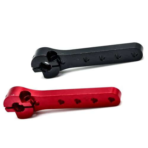 2pcs Aluminum 25T Servo Horn 56mm M2.5 Thread Metal 25 Teeth Extension Steering Servo Arm Compatible with 30-100CC Balsa Airplanes RC Plane Helicopter Car (Red) - color: Red