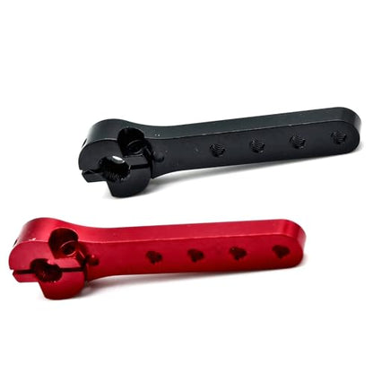 2pcs Aluminum 25T Servo Horn 56mm M2.5 Thread Metal 25 Teeth Extension Steering Servo Arm Compatible with 30-100CC Balsa Airplanes RC Plane Helicopter Car (Red) - color: Red
