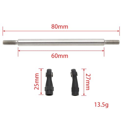 MEUS RACING 1/10 Links Steel Chassis Links Kit for Traxxas TRX4 Axial SCX10 Tamiya CCO1 Redcat Gen8 1/10 RC Crawler (80mm) - size: 80mm