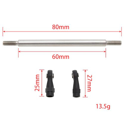 MEUS RACING 1/10 Links Steel Chassis Links Kit for Traxxas TRX4 Axial SCX10 Tamiya CCO1 Redcat Gen8 1/10 RC Crawler (80mm) - size: 80mm