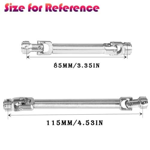 Drive Shaft 85-122MM &115-176MM Upgrades Part for 1/10 Axia 1 SCX10 SCX10 II 90046 SCX10 III AXI03007 TRX4 D90 RC Crawler,Universal Driveshaft,Steel Full Metal Axles,2PCS,Silver - style: silver/85-122mm&115-176mm