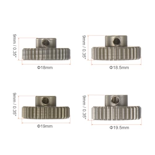 HARFINGTON 48P Hardened Pinion Motor Gear Set 4pcs 32T 33T 34T 35T Fit 1/8 inch RC Motor Shaft 48 Pitch 7075 Aluminum Gears for RC Car, with Hex Key - style: 32T 33T 34T 35T