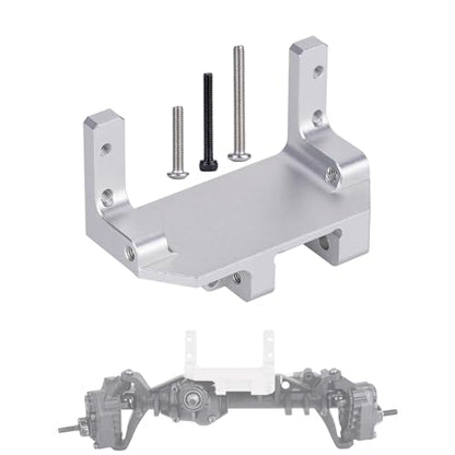 SCX10 III Servo Mount, Aluminum AR45P Portal Mount 4-Link Suspension for 1/10 RC Crawler Axial SCX10 III Sevro On Axle Mount Upgrades (Silver) - color: Silver