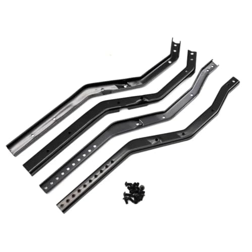 Compatible with Axial for SCX10 III for Wrangler 1/10 RC Car Parts Accessories Wheelbase Adjustable Metal for Chassis Frame Rail Set RC Assortment(Black) - color: Black