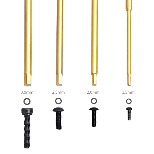 4PCS RC Hex Screwdriver Hex Drivers 1.5mm 2.0mm 2.5mm 3.0mm with Cross Wrench RC Hobby Tool Set for RC Car Airplane Boat 3D Printer