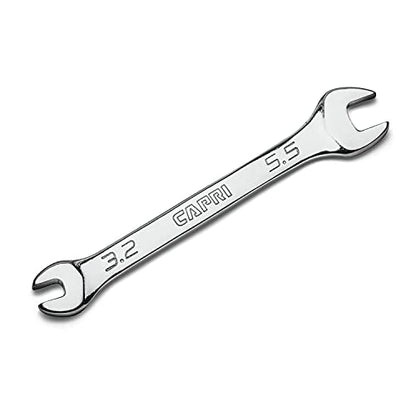 Capri Tools 3.2 mm x 5.5 mm Slim Mini Open End Wrench, Metric - size: 3.2 mm x 5.5 mm
