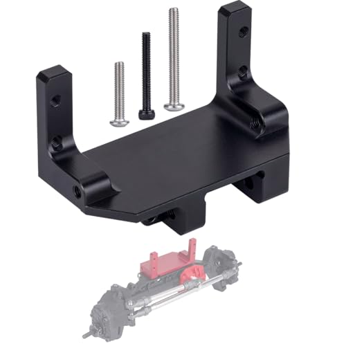 SCX10 III Servo on Axle Mount, AR45P Portal Axle 4-Link Suspension for 1/10 RC Crawler Car SCX10 III Aluminum Alloy Upgrade Parts (Black) - color: Black