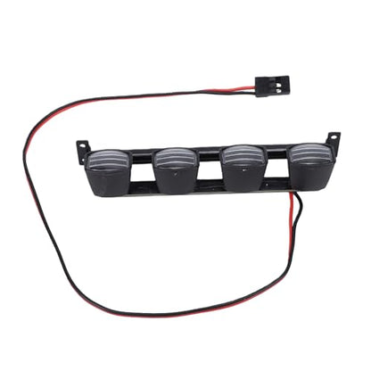Dpofirs Durable Metal Bracket RC | PreWired PlugandPlay 4 LED Roof Light Bar for 1/12 1/14 /16/18 RC Crawler Offroad Vehicles, Easy Installation Upgrade for WPL MN