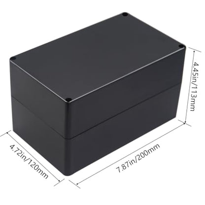 Project Box IP65 Waterproof Junction Box ABS Plastic Electrical Boxes DIY Electronic Project Case Power Enclosure 7.87x4.72x4.45 inch (200 x 120 x113 mm) - color: Black, size: 7.87"x4.72"x4.45"
