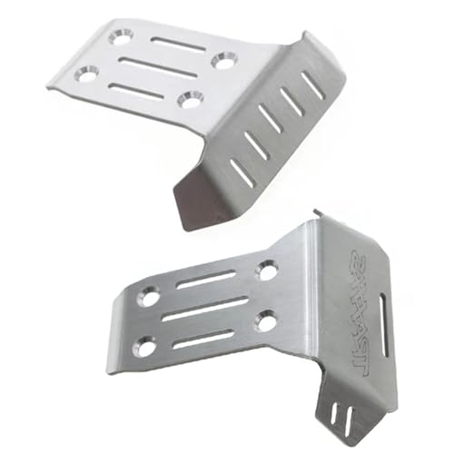 Steel RC Front Rear Chassis Armor Skid Plate Protecter Guard Upgrade Parts for 1/8 Sledge Monster Truck 95076-4 RC car(Silver)