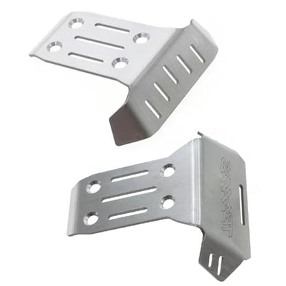 Steel RC Front Rear Chassis Armor Skid Plate Protecter Guard Upgrade Parts for 1/8 Sledge Monster Truck 95076-4 RC car(Silver)