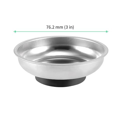 FUNSUEI 15 Packs 3 Inches Magnetic Tray, Stainless Steel Magnetic Bowl, Round Magnetic Parts Tray for Pins, Screws, Bolts, Nuts, Small Parts - color: Silver, size: 15PCS 3In