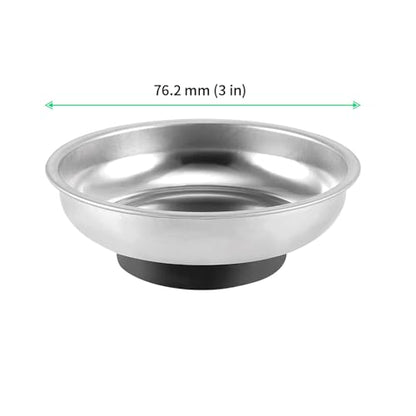 FUNSUEI 15 Packs 3 Inches Magnetic Tray, Stainless Steel Magnetic Bowl, Round Magnetic Parts Tray for Pins, Screws, Bolts, Nuts, Small Parts - color: Silver, size: 15PCS 3In